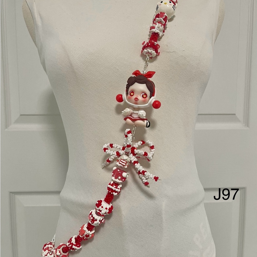 Handmade Crossbody Phone Strap with Figure Toy adjustable for Phone Lanyard,Bag